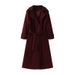 Women's Clothing Elegant & Versatile Wool Blend Peacoat With Notched Collar – Street Chic Winter Coat For Women (Black, Deep Red)_voghion.com