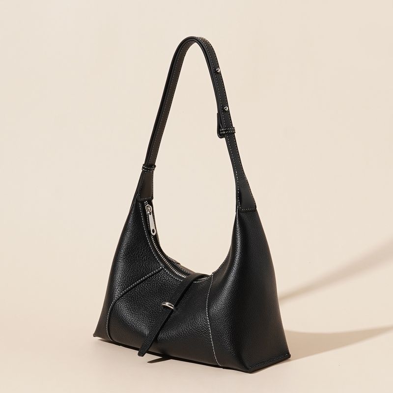 Korean Casual Commuter Hundred Lock French Crescent Handbags Fashionable_voghion.com