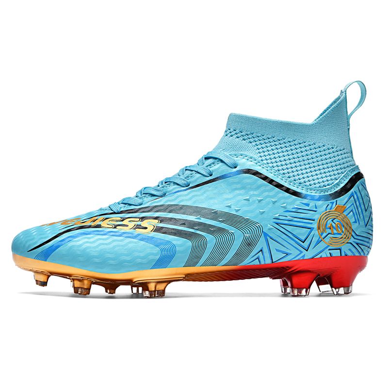 Foot Sheng fördert vor allem neue galvanisierte zweifarbige Goldsohle High-End-Fußballschuhe mit langen Spikes in_voghion.com