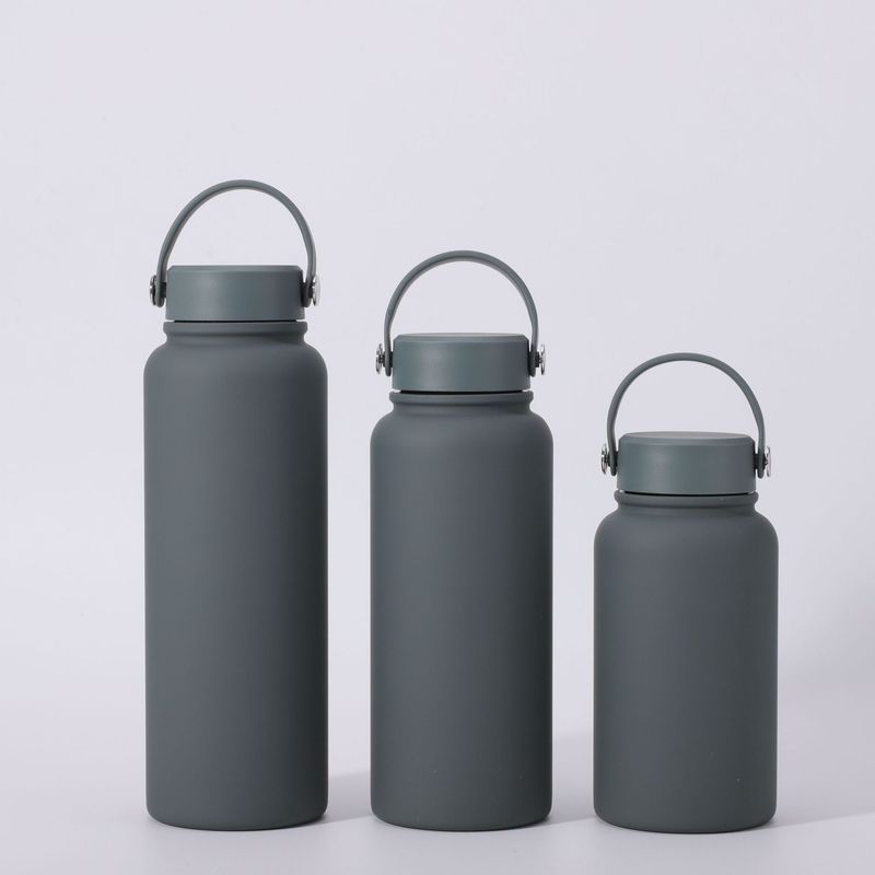 Stainless Steel Vacuum Insulated Water Bottle With Handle, 1L Large Capacity, Leak-Proof & Portable For Outdoor, Sports, Travel_voghion.com