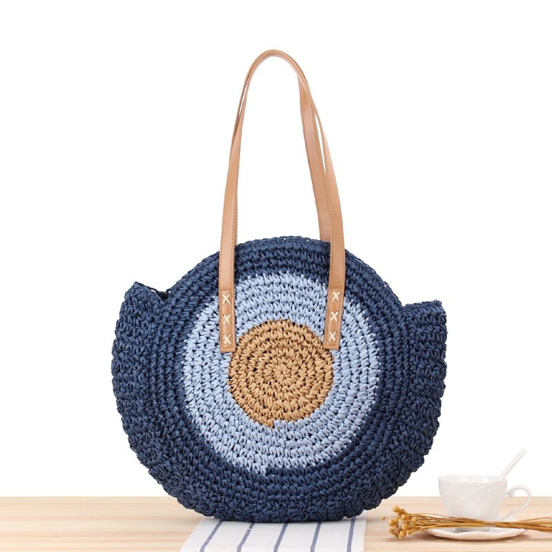 Sacs pour femmes une pièce livraison directe nouveau sac à bandoulière rond simple en corde de papier tissé sac de plage sac à la mode pour femmes sac de banlieue de grande capacité_voghion.com