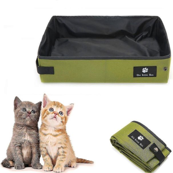 Lit pliable pour chat, bac à litière, toilettes pour chat, bac à sable pliable et étanche, bac à litière, toilettes, lit de voyage_voghion.com