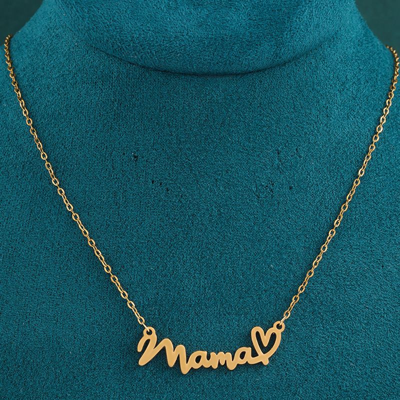 Letter Choker Necklaces for Women Mother Mama Mom Grandma Daughter MAMA Love Necklace Stainless Steel Jewelry Birthday Gift_voghion.com