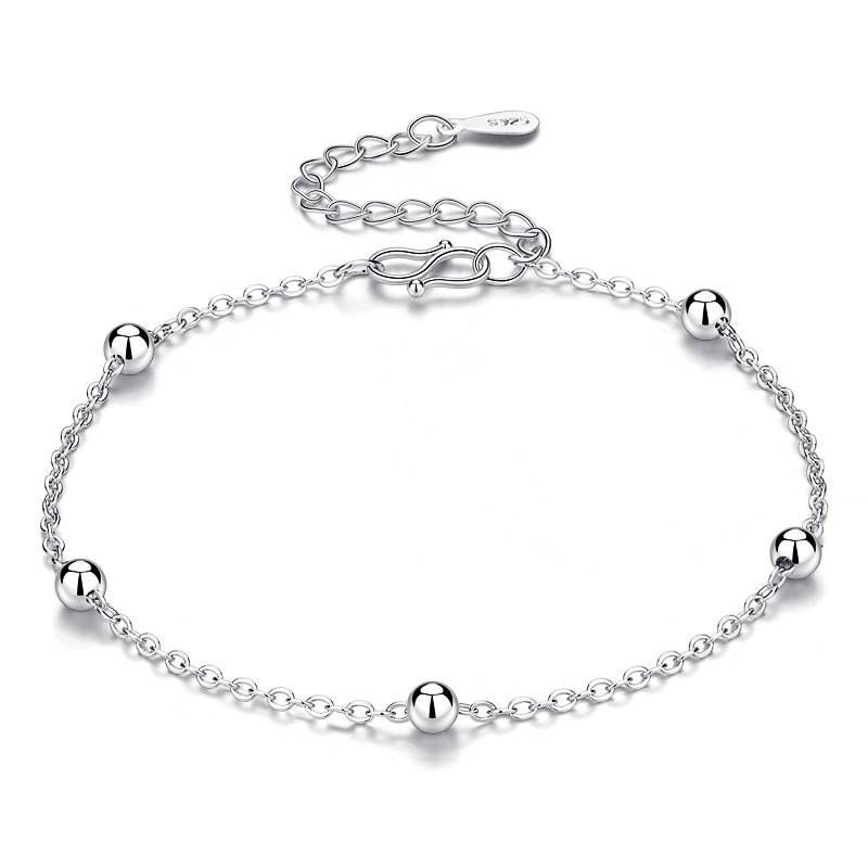 Sier Armband Einfache 5 Perlenkette Modischer koreanischer Stil Frischer Student Weiblicher Handschmuck_voghion.com