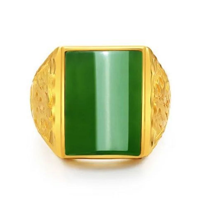 Bague en or pour hommes vietnamiens, bague en diamant, bague pour personnes âgées et d'âge moyen, diffusion en direct, stand de bijoux, vente à chaud, simulation, cadeau en or_voghion.com