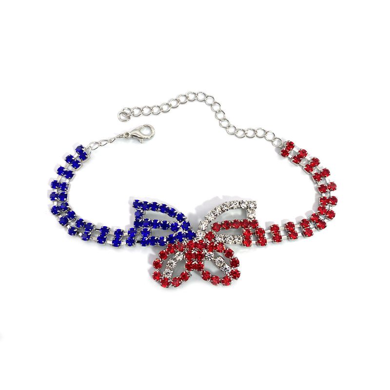 Minimalist Butterfly Colorful Anklet With American Flag Elements Fashionable Women's Beach Independence Day Accessory_voghion.com