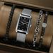Orologi da donna alla moda e personalizzati, alla moda, da uomo, in lega quadrata con orologio al quarzo, set di braccialetti alla moda personalizzati_voghion.com