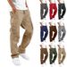 Summer New Men's Cargo Pants Drawstring Multi Pocket Casual Pants_voghion.com