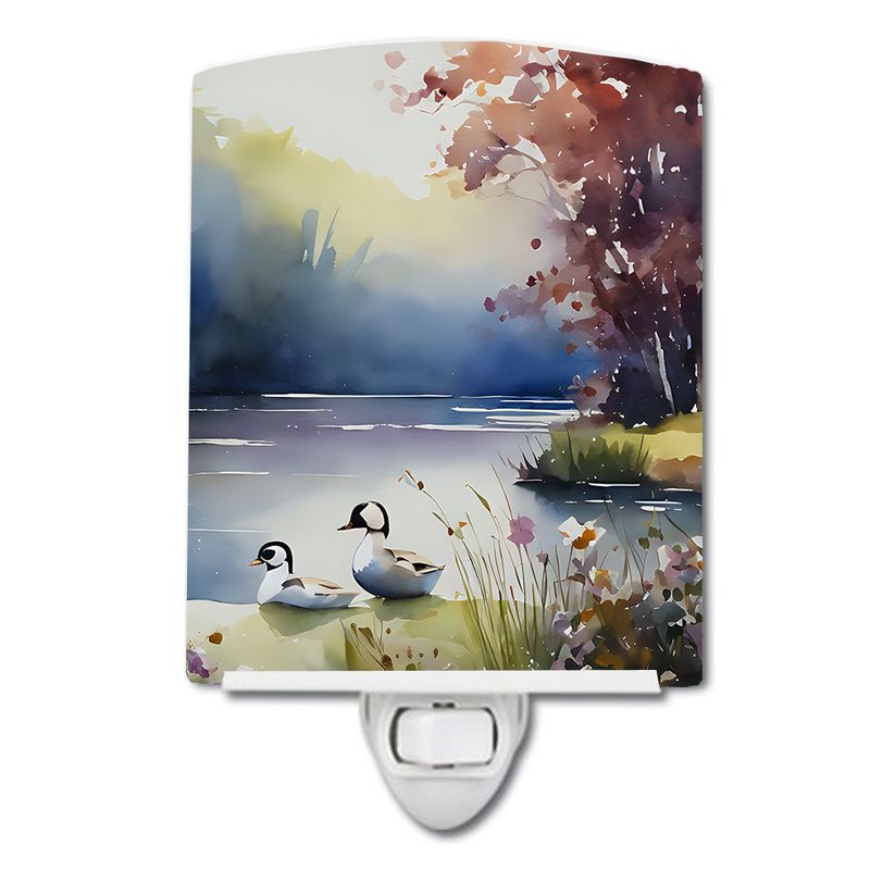 NEW Bufflehead Ceramic Night Light Compact, UL-Certified, Ideal for Bedroom, Bathroom, Nursery, Hallway, Kitchen, 6x4x3, Multicolor_voghion.com
