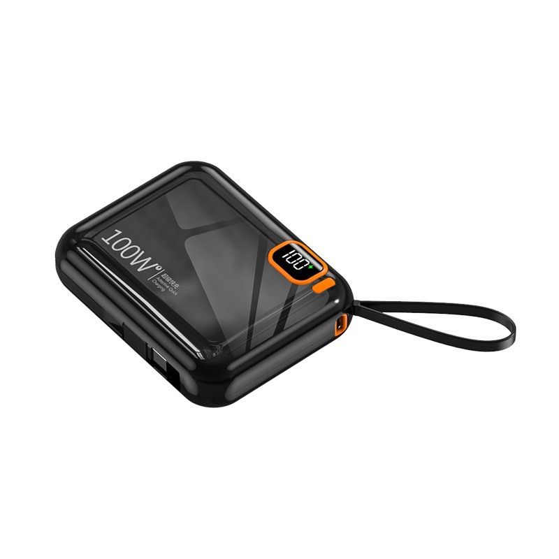 Power Bank a ricarica rapida PD da 66 W, 10000 mAh, mini portatile con cavo integrato, Quick Charge 3.0, display digitale, per iPhone/Samsung/Android_voghion.com