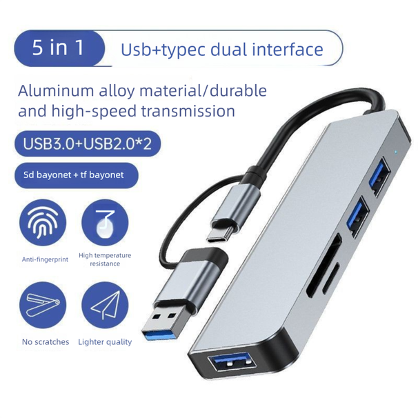 Typ-C-Dockingstation, 100-M-Netzwerkanschluss, 4K-HD-Bildschirmprojektion, USB-PD-Schnelllade-Laptop-Hub_voghion.com