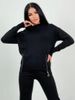 Autumn and Winter New Zipper Waist Sweater Haren Pants Russian Pullover Two Piece Set_voghion.com