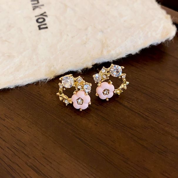 Orecchini vintage con borchie in argento e diamanti intarsiati, borchie in metallo a forma di fiore, orecchini di alta gamma_voghion.com