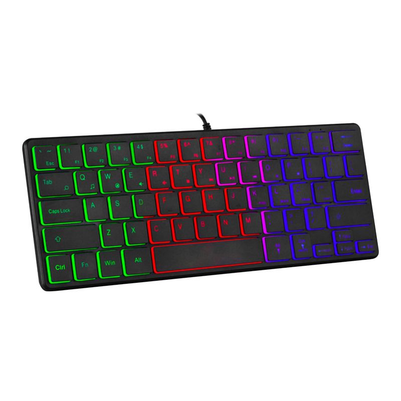 Tastiera cablata Farfi Retroilluminazione RGB luminosa 64 tasti Tastiera da gioco USB per computer portatile_voghion.com