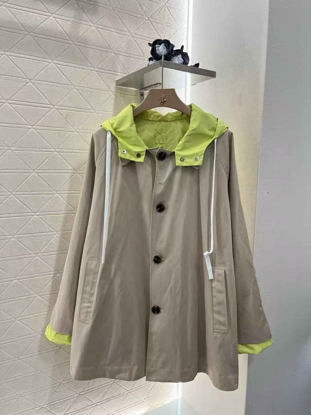 Women's Clothing Nanyou Women's Clothing M Brand 25 Spring Color Block Reversible Hooded Trench Coat Loose Casual Versatile Fashion_voghion.com