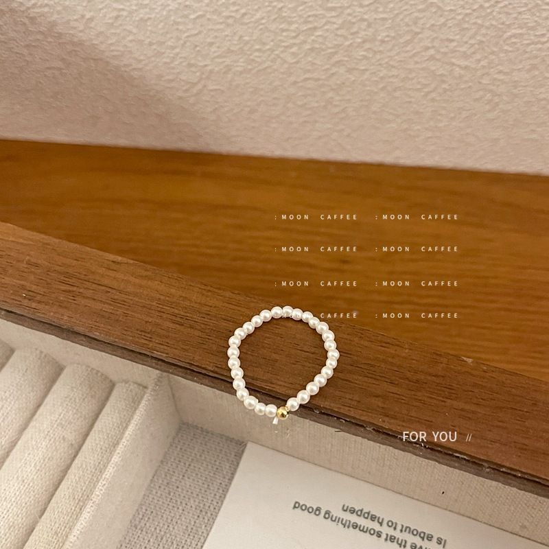 Shi Jia Light Luxury Mini Beaded Elastic Rope with No Hand Circumference Temperament Freshwater Pearl Ring_voghion.com