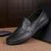 One Foot Leather Lazy Men's Casual Driving Shoes, Versatile, Breathable Leather, Soft Soled, Bean Shoes_voghion.com