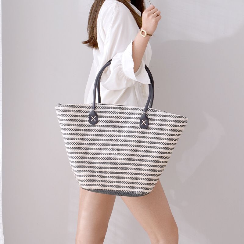 Ladies spring and summer new holiday fashion silk scarf straw bag shoulder bag casual handbag_voghion.com