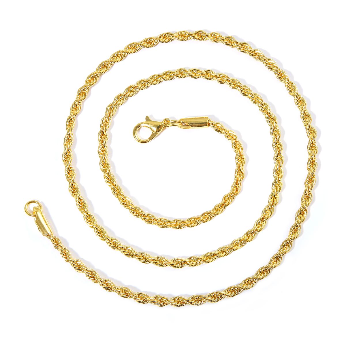 Men’s 3mm Twist Chain Hip-hop Trend Chain Twisted Rope Chain Matching Chain Men's Necklace_voghion.com