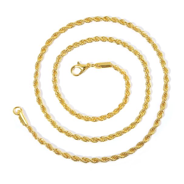 Men’s 3mm Twist Chain Hip-hop Trend Chain Twisted Rope Chain Matching Chain Men's Necklace_voghion.com