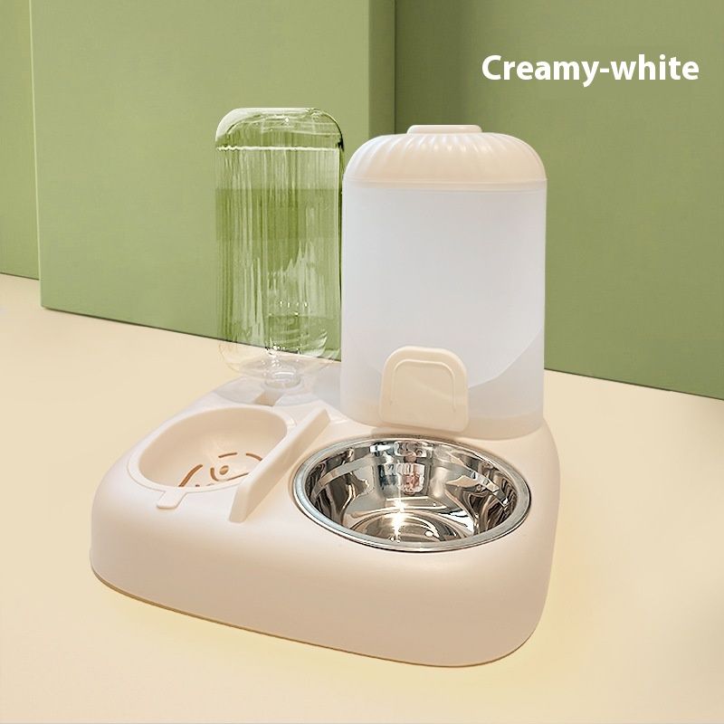 Automatischer Wasserspender für Katzen und Hunde, Becken, Anti-Klopf-Katzennapf, Doppelt integriert, Futter- und Trinknapf für Haustiere_voghion.com