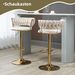 Lot de 2 tabourets de bar pivotants à 360° Samt, hauteur réglable avec mécanisme à un bouton, dossier rembourré doux, chaises de cuisine pour salle à manger_voghion.com