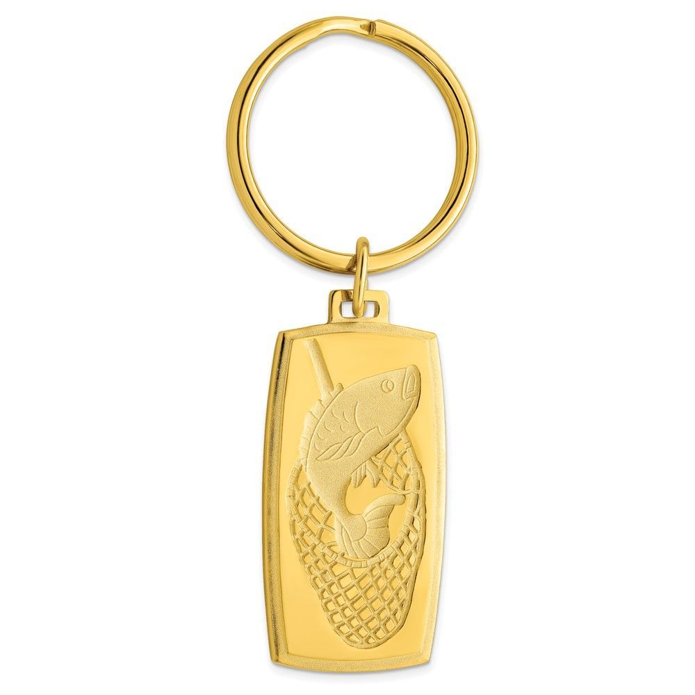 Gold-plated Kelly Waters Fish In Net Key Ring_voghion.com