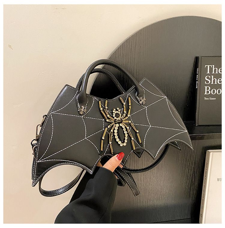 Women's Bags Handbag Fashion Creative Handmade Spider Bag Personality Embroidery Diamond Women's Bag PU Messenger Bag_voghion.com
