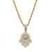 Collana Hip Hop Hamsa Palm Zircone Uomo Gioielli alla moda con diamanti_voghion.com