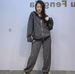 Plus Size Women's Casual Hoodie & Jogger Set With Rhinestone Details – Cozy Zip-Up Sweatshirt & Drawstring Pants Outfit (Black, One Size)_voghion.com
