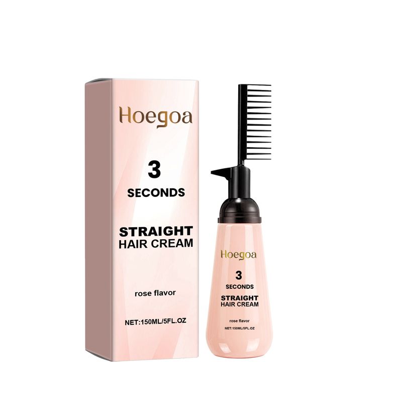 Rose Flavor Softening Straightening Cream, Hair Softening Light Moisturizing Hair Care Cream_voghion.com