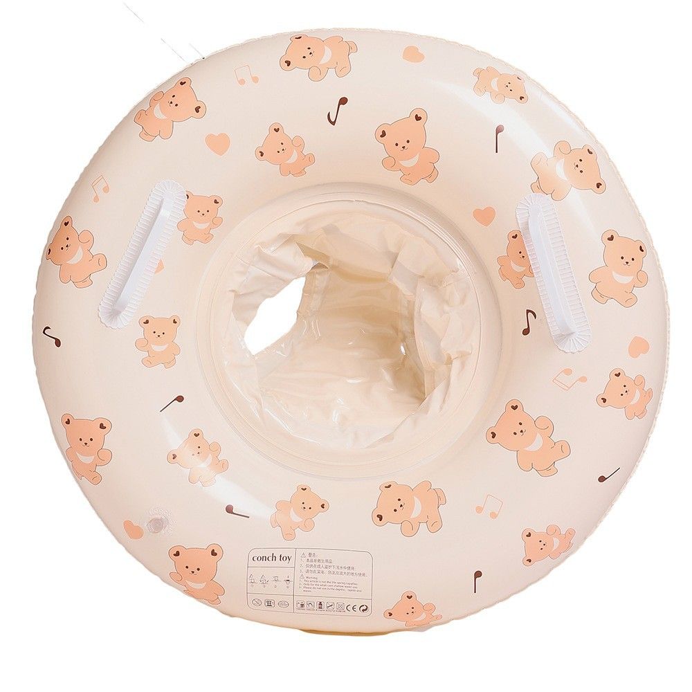 Pool & Accessories Baby Swim Ring With Sun Canopy Striped Inflatable Pool Float Seat With Handles For Toddlers_voghion.com