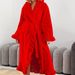 Château-Inspired Oversized Velvet Bathrobe - Oeko-Tex® Class I Certified, Recycled Polyester, Perfect For Spa Days & Historical Home Décor_voghion.com