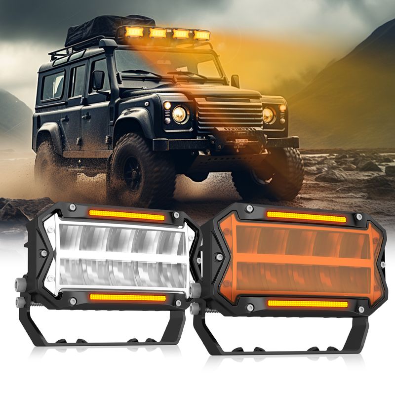 5" 60W 1 Pair LED Work Light Spotlights For Off Road Truck 4x4 SUV ATV Car Fog Light For Jeep Multifunction Motorcycle Headlight_voghion.com