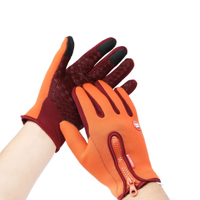 Windproof gloves winter bicycle warm touch screen water cycling equipment outdoor plus velvet cold proof ski touch screen gloves_voghion.com