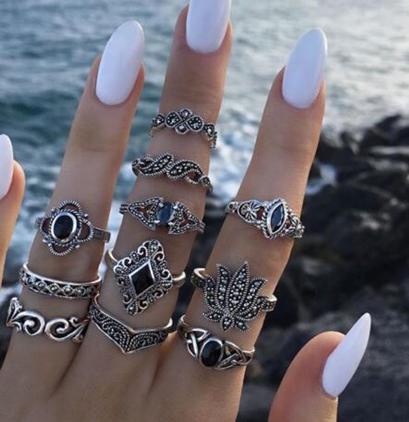 Lady Geometric Alloy Plating Artificial Gemstones Women's_voghion.com