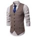 Männer Casual Herringbone Single-Breasted Modesch Männer V-Ausschnëtt Kostümweste_voghion.com