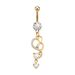 Popular Body Piercing Jewelry Zircon Heart Pendant Alloy Stud Belly Button Ring_voghion.com