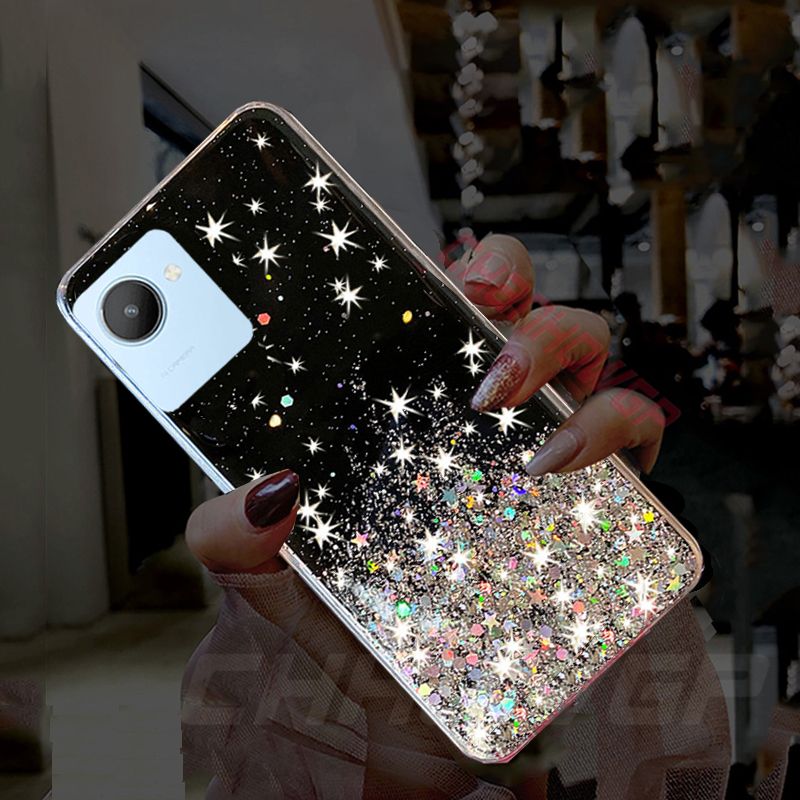 Luxury Gradient Glitter Bling Case For OPPO Realme C30 C31 C33 C35 C21Y C25Y A17 A54 A74 A94 A57 A96 5G 4G Soft Clear Back Cover_voghion.com
