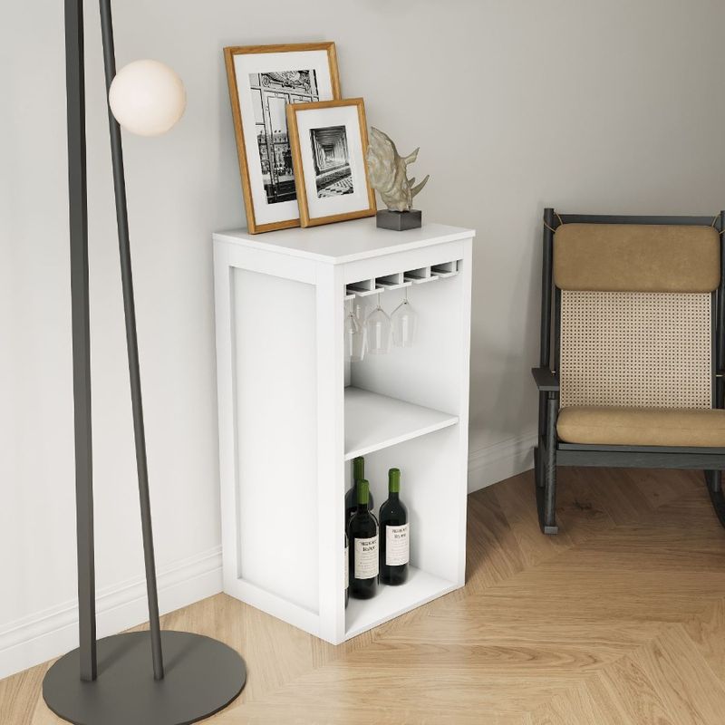 Color Wine Hutch Cabinet Shelves For Modular Bar Storage With Dining With Room WHITE_voghion.com