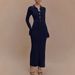French Style Spring Autumn Knitted Dress For Women, Slim Fit, Buttoned, Comfortable, Elegant And Graceful_voghion.com