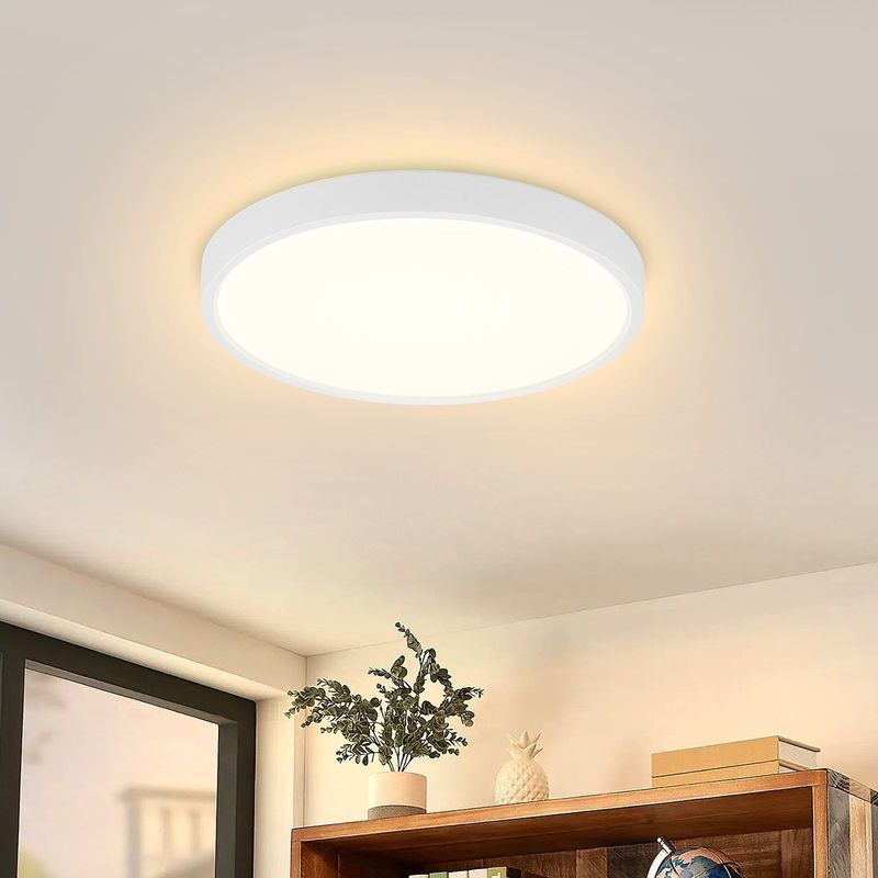 Glitzerlife Deckenlampe LED Deckenleuchte Flach - Flurlampe 8W Rund Deckenbeleuchtung Warmeweiß Schlafzimmerlampe Klein Badezimmerlampe IP44 Küchenlampe Ø17cm_voghion.com
