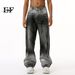 EF JEANS | 2024 New Product, High Street Tide Black And Gray Gradual Change Personality Micro-straightforward Washed Jeans Trousers_voghion.com