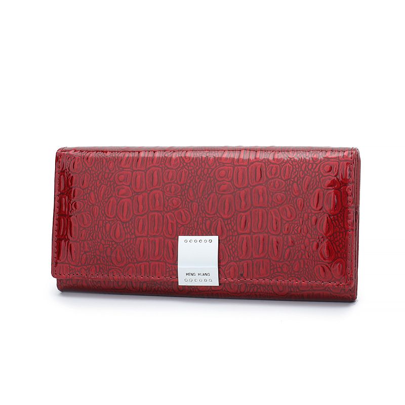 Women's Bags High End Long Leather Wallets For Women, Patent Leather, Bright Leather, Large Buckle, Hardware Clutch Bags Wholesale_voghion.com