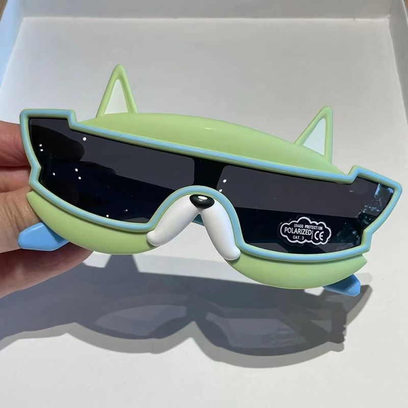Kids' Polarized Sunglasses - UV400, Soft Silicone Frame, Animal Designs (French Bulldog/Dino), Fun Cartoon Style, For Outdoor & Play_voghion.com