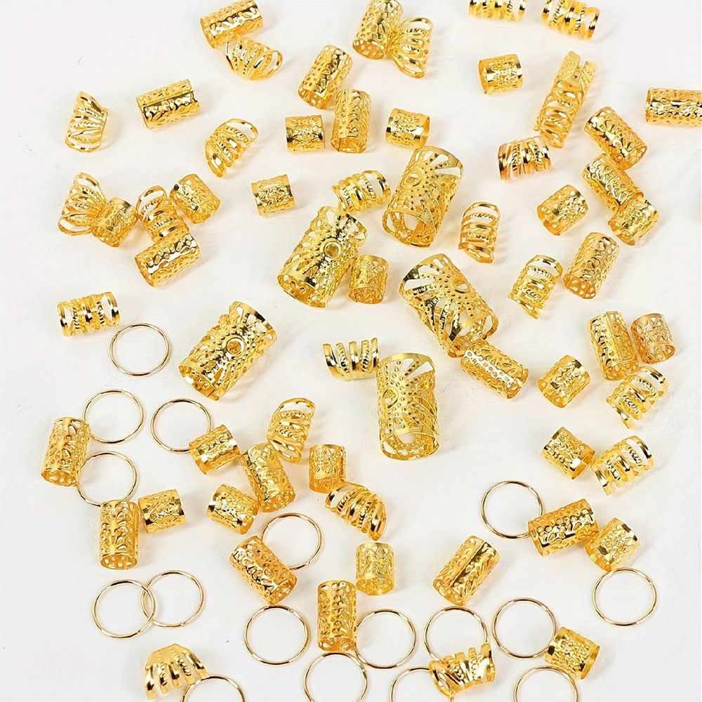 85 - Piece European And American Best - Selling DIY Wig Dreadlock Accessories, Hollow - Out Braid Hair Extension Rings_voghion.com
