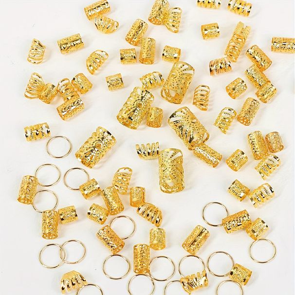 85 - Piece European And American Best - Selling DIY Wig Dreadlock Accessories, Hollow - Out Braid Hair Extension Rings_voghion.com