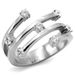 TK173 - High polished (no plating) Stainless Steel Ring with Top Grade Crystal in Clear_voghion.com