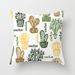 Cartoon Hand Drawn Style Cactus Plant Pillow Cover, Minimalist Sofa, Living Room Decoration, Study, Bedroom Cushion Cover, Pillow_voghion.com