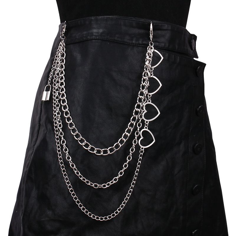 Gioielli Moda Metallo Cuore Cavo Vita Femminile Punk Lucchetto A Forma Di Catena Pantaloni Uomo E Donna_voghion.com